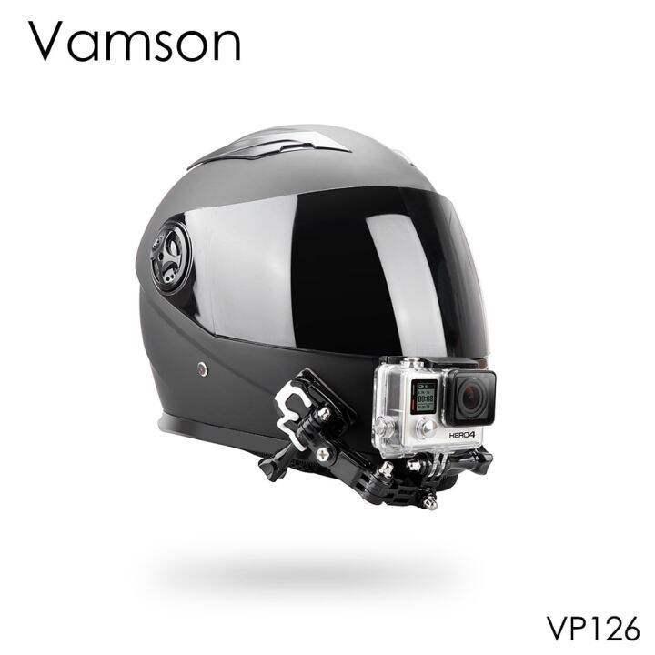 vamson-ชุดหมวกกันน็อคอุปกรณ์เสริมสำหรับ-gopro-hero-8-7-6-5ชุด4ทางแบบปรับได้แขนหมุนสายคล้องคอสำหรับ-yi-สำหรับ-vp126c-sjcam