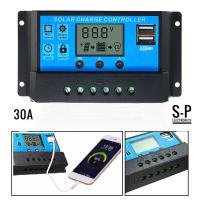 โซล่าชาร์จคอนโทรลเลอร์ solar charger controller รุ่นฮิต 12V/24V PWM มีช่อง usb 2 ช่อง 30A