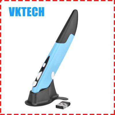 [Vktech] เมาส์ออปติคัลปากกา USB ไร้สาย 2.4GHz ปรับได้ 1600 dpi 4 Keys MICE สำหรับพีซี