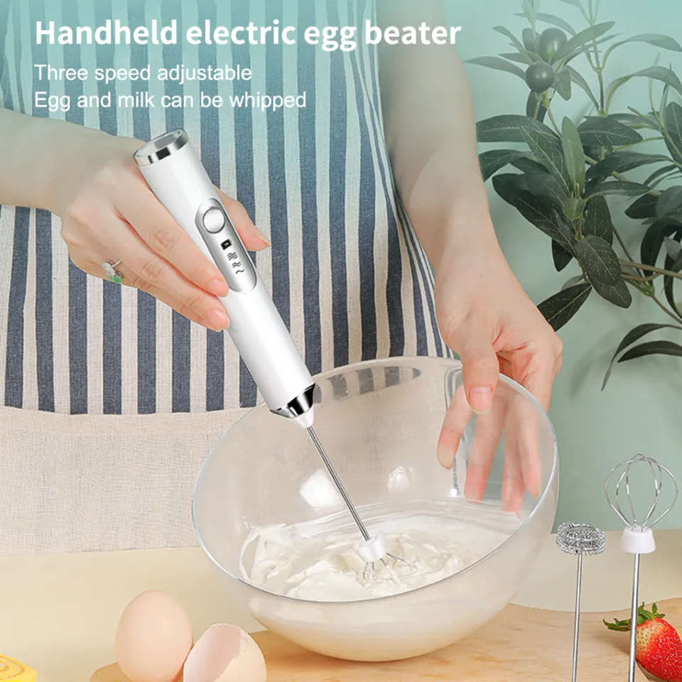 1pc Mini Handheld Electric Milk Frother And Egg Beater With Stainless Steel  Whisk Head, Powered By 2 Aa Batteries, Suitable For Home Kitchen Whisking  Egg White, Frothing Milk, Whipping Cream