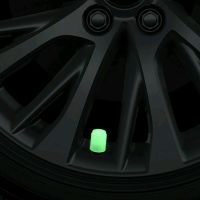 【CW】ↂ☂◇  4PCS Tire Hub Rim Fluorescent Cap Core Cover Car Motorcycle Accessories