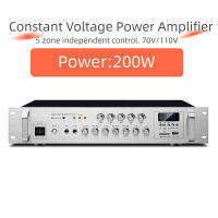 70V/110V 200W/300W/400W แรงดันไฟฟ้าคงที่ลำโพงไฟฟ้าเครื่องขยาย Commercial Class เพลงพื้นหลัง Public Address System, 5โซนควบคุมระดับเสียงอิสระ,บลูทูธ/USB/การ์ด SD/AUX/อินพุตสำหรับร้านค้า,บ้าน,สวน,โรงเรียน,ฯลฯ