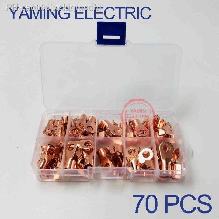 Pcs Lot Ot A A A A A Dia Red Copper Circular Splice Ring Terminal Wire Naked