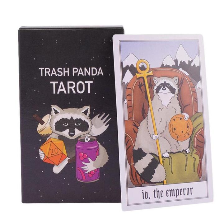 tarot-cards-divination-game-trash-panda-tarot-decks-future-telling-table-board-game-for-beginners-girls-boys-party-supply-everybody