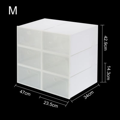 6PcsSet Foldable Shoe Box Transparent Plastic Shoe Rack Storage Bins Drawers Combination Flip Cover Room Organizer Shoe Hanger