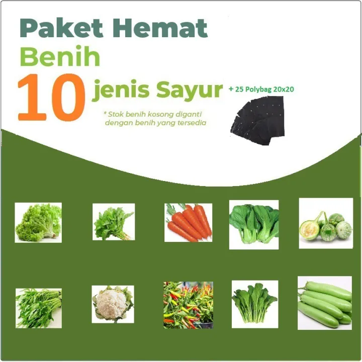 PAKET 10 JENIS BENIH BIBIT SAYURAN HIDROPONIK DAN BERKEBUN | Lazada ...