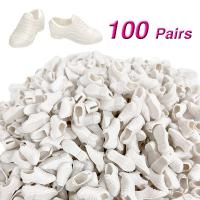 NK 100 Pairs/Set Fashion Sandals White Shoes Modern Heels Casual Boot For Barbie Doll Accessories Dressing Up DIY Toy Wholesale