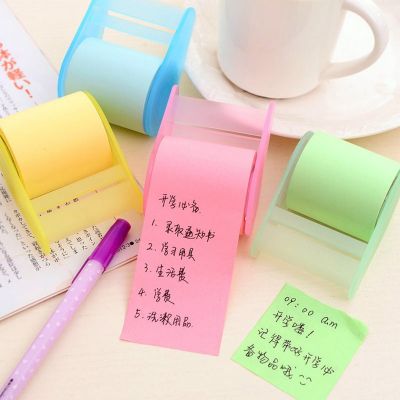 1Pcs/Set Adhesive Roll Notes With Dispensers Color Posted Tape Stationery Sticker