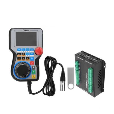 ๑✚┅ DM800 CNC Handle Controller Motion Control System 3/4/5 axis 3.8 inch screens and emergency stop button support G code