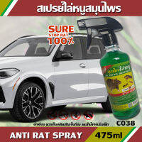 [475ml.]สเปรย์สมุนไพรไล่หนู SURE100% ANTI RAT SPRAY สกัดจากสมุนไพรไทย ไล่หนู มด ปลวก แมลงสาบ สัตว์เลื้อยคลาน และนก สำหรับใช้ในรถและในบ้าน ชัวร์ 100%