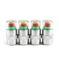 [ราคาถูก] 4Pcs Air Alert Tyre Valve Caps เซ็นเซอร์ความดัน Monitor Light Cap Indicator