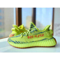 2023 รองเท้าผ้าใบลำลองสำหรับผู้ชายและผู้หญิง originals 350 V2 Semi Frozen Yellow Fluorescent green style Running shoes sneakers ของแท้ 100 %