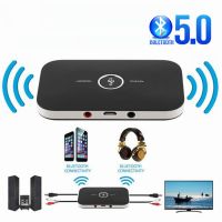 อัพเกรด Bluetooth 5.0 Audio Transmitter ตัวรับ RCA 3.5mm AUX Jack USB Dongle Music Wireless Adapter สําหรับ Car PC TV หูฟัง