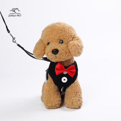 Chest And Back Pet Leash Pet Walking Supplies Pet Accessories Elegant Dog Harness And Leash Combo Bow Tie Collar For Dogs