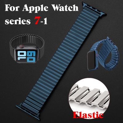 สายนาฬิกายืดหยุ่นสำหรับนาฬิกา Apple สร้อยข้อมือเหล็กสเตนเลสรุ่นพิเศษ8 7 Se 6 5 4สำหรับสายนาฬิกา Apple Watch 40/44/41/45/49Mm เสือดาว CarterFa