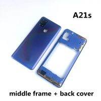 สำหรับ Samsung Galaxy A21s A217 A217f กรอบโทรศัพท์ฝาครอบเฟรมกลางฝาหลังด้านหลัง Covercamera เลนส์ Coverlogo