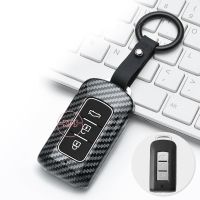 【XPS】Car Remote Key Case คาร์บอนไฟเบอร์ ABS สำหรับ Mitsubishi Outlander Lancer 10 Pajero Sport EX ASX Colt Grandis L200