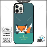 KateSpade 0151 Novelty Fox Phone Case for iPhone 14 Pro Max / iPhone 13 Pro Max / iPhone 12 Pro Max / XS Max / Samsung Galaxy Note 10 Plus / S22 Ultra / S21 Plus Anti-fall Protective Case Cover