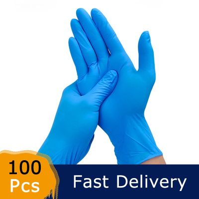 100pcs Gloves Nitrile Food Grade Thicker Exam Disposable