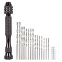 26Pcs Hand Drill Bits Set Pin Vise Woodworking Hand Mini Drill for Model Resin Jewelry Hole Maker Puncher Jewelry Tools Drills  Drivers