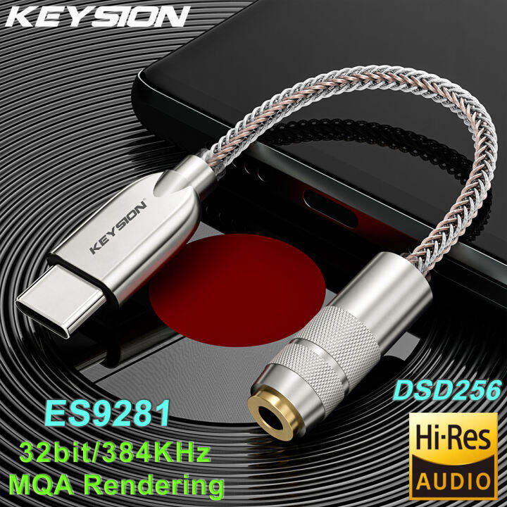 KEYSION Type-C to 3.5mm DSD256 Hi-Res Audio MQA Headphone Amplifier ...