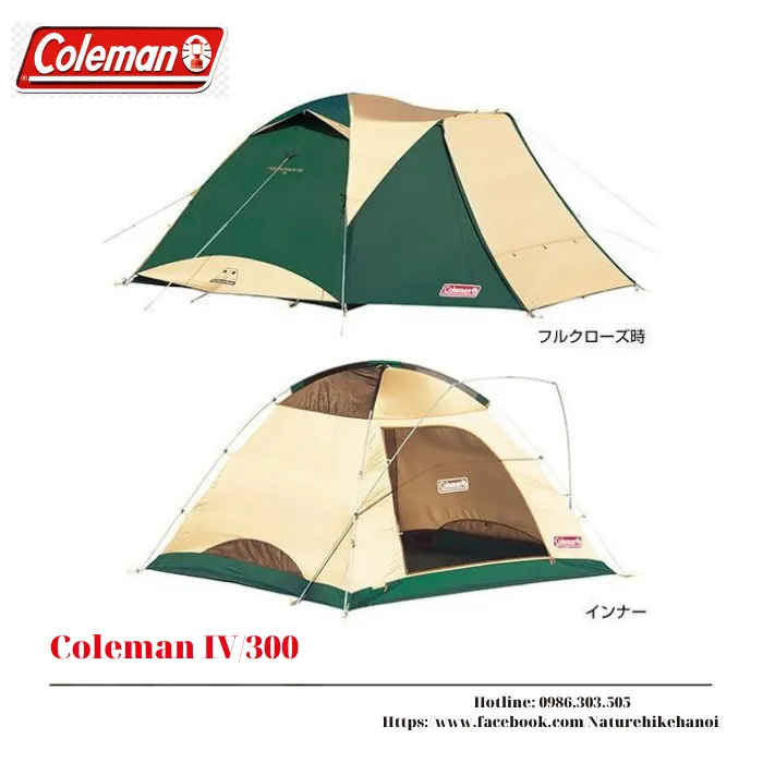 Lều cắm trại xuất Nhật Coleman Wide Dome IV/300, khung nhôm siêu nhẹ, bền, cam kết hàng chính hãng, đúng mô tả, chất liệu an toàn người sử dụng