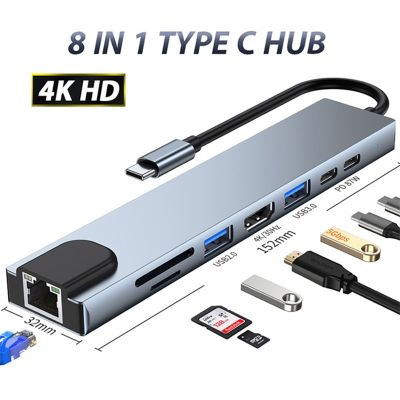 ฮับ Usb C 3 To HDMI-เข้ากันได้กับ PD Charge 5/6/8/11พอร์ตแท่นวางมือถือ RJ45กับ PD TF เอสดียูเอสบีฮับ3 0 Splitter สำหรับ Macbook Pro/air