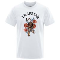 Trapstar Tiger Rose Cobranded Tshirt Men Cotton Tshirts Street Loose Man Gildan