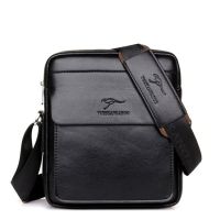 YUESKANGAROO Luxury Brand Casual Men Bag Vertical Business Leather Shoulder Bag Vintage Man Crossbody Messenger bag With Wallet