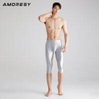 AMORESY Ares Men S Fitness Capris Shiny Breathable Running Compression