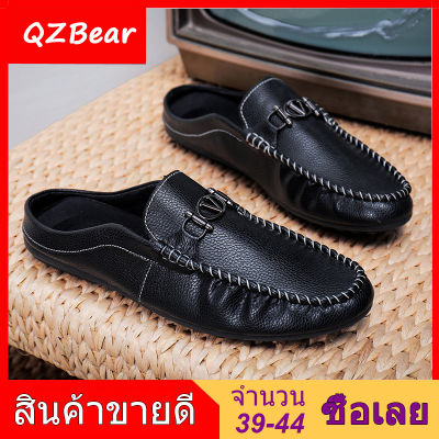 【Qzbear】รองเท้าครึ่งเกาหลีสำหรับผู้ชายครึ่งรองเท้าแตะรองเท้าแตะรองเท้าไม่มีส้นสำหรับผู้ชาย 2020 รองเท้าแฟชั่นใหม่ล่อสำหรับผู้ชาย