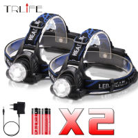 Super bright LED Headlamp T6L2 Headlight 3 lighting modes With inligent light sensing For camping, fishing