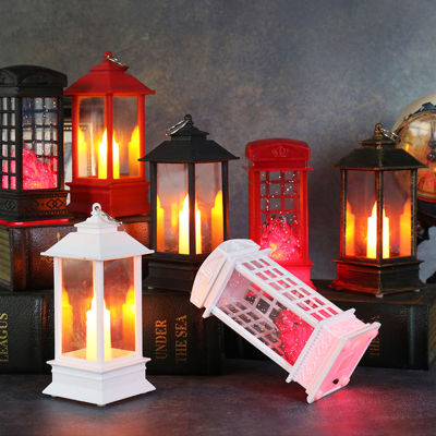 HOT Halloween Candles Light Vintage Castle Hanging LED Luminous Lantern Holiday Party Decoration Lamp Home Festival Ornament 1PC