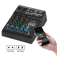 F-4A Professional Wireless 4-Channel Audio Mixer Portable Bluetooth-Compatible USB Sound Mixing Console Input Phantom Power