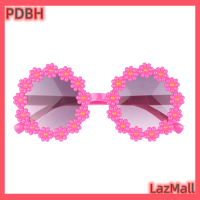 PDBH แว่นกันแดดแนวสปอร์ตสำหรับเด็ก,น่ารักอะคริลิคลดกระหน่ำแว่นกันแดดป้องกันแสงแดดลายดอกไม้กลางแจ้งแว่นตา UV400