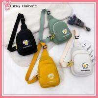 LUCKY HAIRACC ฮิปสเตอร์ กระเป๋าหน้าอกพิมพ์ลายดอกเดซี่ สำหรับผู้หญิง อินส์ กระเป๋าสะพายไหล่ข้างเดียว แฟชั่นสำหรับผู้หญิง กระเป๋าผ้าใบแคนวาส ดีไซน์เนอร์หรู