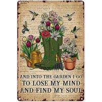 Vintage ป้ายดีบุก Wall Art สำหรับ Home Bar Garden Decor 8X12นิ้ว I Go To Lose My Mind และค้นหา My Soul โลหะโปสเตอร์