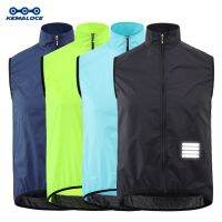 เสื้อกั๊กขี่จักรยาน Winproof สีน้ำเงินเข้มผู้ชายแขนกุดจักรยาน Windbreaker เสื้อกั๊กกันลมสีดำน้ำหนักเบากลางแจ้ง