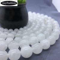 Round Shape Natural White Jades Stone Beads Jewelry Making DIY Crystal celet