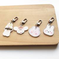 Korea INS mini cartoon bear cute key buckle bag headset set pendant hanging chain hanging