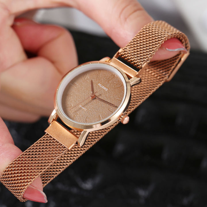 นาฬิกาผู้หญิงสดใสขนาดเล็กวรรณกรรมย้อนยุคสไตล์เกาหลีนาฬิกาข้อมือแม่เหล็กโมริเกิร์ล-nbsp-ดูนาฬิกาข้อมือนักเรียน