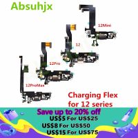 Absuhjx 1pcs USB Charger Port Connector แท่นชาร์จสาย Flex สําหรับ iPhone 11 12 Pro 12Pro Max 13 Mini 14 Plus อะไหล่