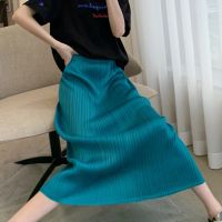 Issey Miyake The Little Red Books Recommended New Summer Fold Drape Long High Waist Step Joker Pleated Skirts Girl