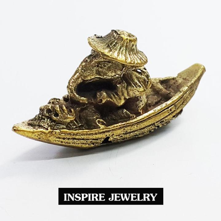 inspire-jewelry-ช้าง-พิฒเนศ-หรือ-กุมารทองนั่งเรือขวักเงินกวักทอง-ขายกล้วย-หมายถึงทำมาค้าขายกล้วยๆ-ง่ายๆ-สบายๆ-ถือถุงทอง-ขนาด-2-5cm-x4cm
