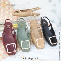 ทรงปกติ:เปลี่ยนไซส์ได้-ไม่รับคืน::รุ่นขายดี Zenachoo Julet Sling Back สูง 1.5 cm. รองเท้าหนังแกะแท้ พื้นนิ่ม