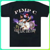 เสื้อยืด Unisex เสื้อยืด ลายแมงมุม C Long Live The Pimp สไตล์วินเทจ สีดํา  E1BE