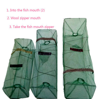 ：“{—— Portable Mesh Crab Fishing Net Crayfish Lobster Shrimp Prawn Hand Trap Foldable Fishing Network Trap Cage