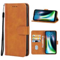 SmartPhonemall Leather Phone Case For Motorola Moto Defy 2021(Brown)