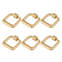 6Pcs Zinc Alloy Cabinet Door Drawer Knobs Cupboard Closet Door Knobs Square Rings Shape Pull Knobs for Kitchen Drawer