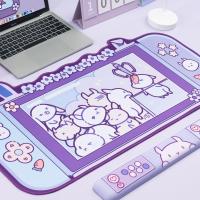 แผ่นรองเมาส์ลายข้อมูลกบ Kawaii Rait Trap R Mousepad สีชมพูแผ่นรองเมาส์น่ารักแผ่นรองปูโต๊ะคีย์บอร์ดลายการ์ตูนแผ่นรองเมาส์ขนาดใหญ่อุปกรณ์เสริมที่วางข้อมือ